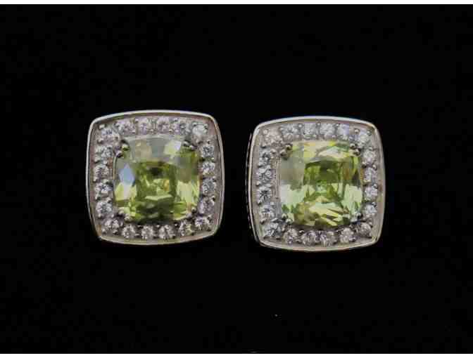 Yellow Stone with Faux Diamond Earrings