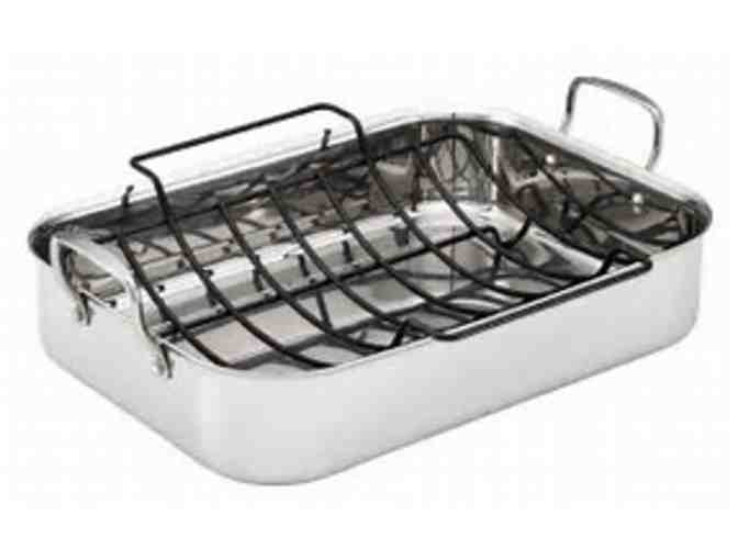 Anolon Tri-Ply Clad Stainless Steel Roaster with Nonstick Rack