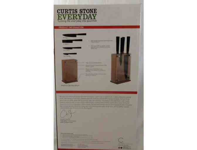 Curtis Stone 5-piece Magnetic Knife Set with Bamboo Block