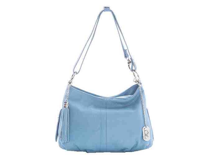 Anna Morellini Leather Shoulder Bag - Light Blue - Photo 1
