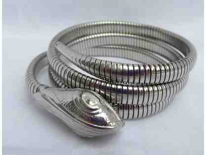 Silvertone Snake Wrap Bracelet