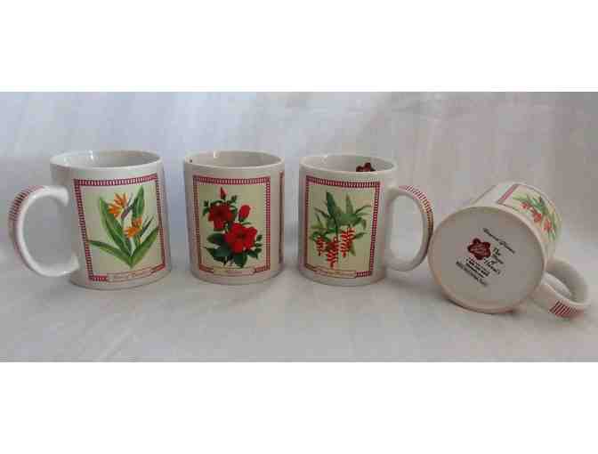 Hilo Hatties Hibiscus and Bird of Paradise Coffee Mugs - Four