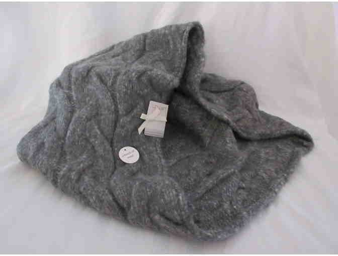 Gray Brushed Wool Infinity Scarf