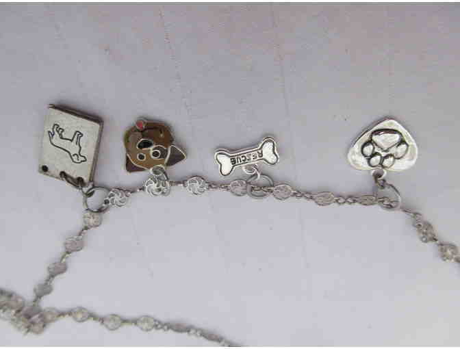 Silvertone Necklace with Four Charms