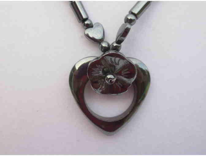 Heart Pendant Necklace with Bracelet