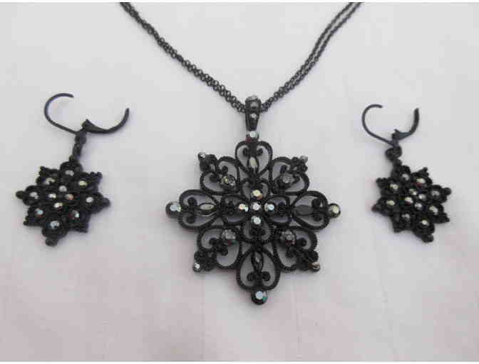 Black Star Necklace and Earrings