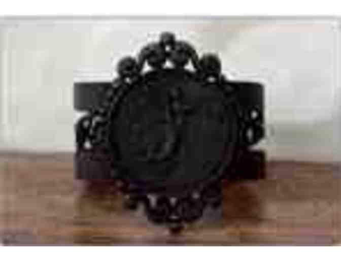 Angel Cuff Bracelet in Matte Black - Art Nouveau-Style - Photo 1
