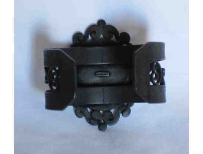 Angel Cuff Bracelet in Matte Black - Art Nouveau-Style