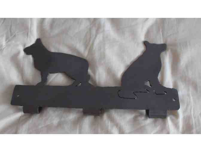 Custom-Made German Shepherd Wrought iron Coat Hanger/Leash Hanger