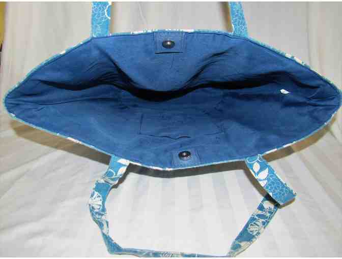 Blue Straw Beach Tote Bag