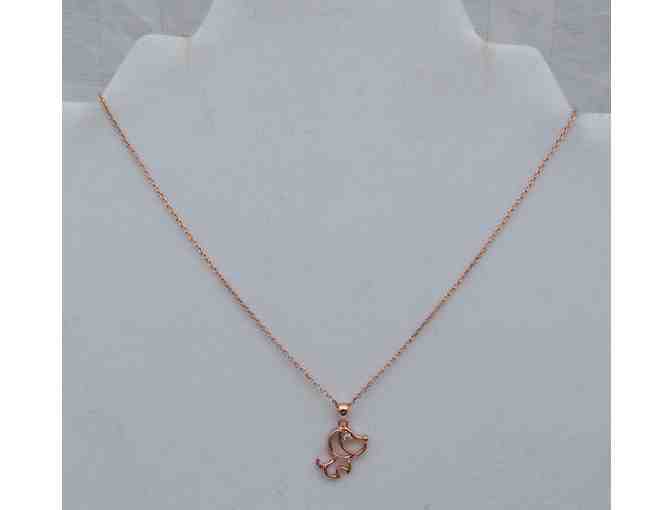 18k Rose Gold-Plated Dog Pendant Necklace With Swarovski Crystals