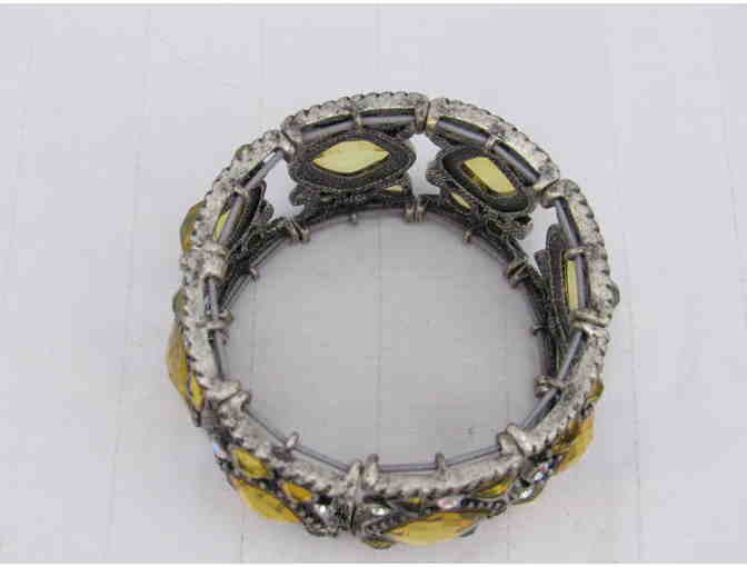 Yellow and Diamond-Like Stone Bracelet