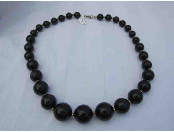Vintage Black Bead Necklace