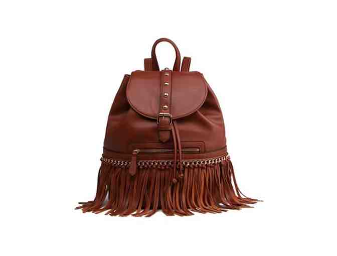 Brown Fringe Studded Backpack