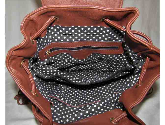 Brown Fringe Studded Backpack
