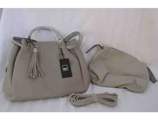 Steel Gray Tassel-Accent Tote & Cosmetic Pouch Set - Photo 2