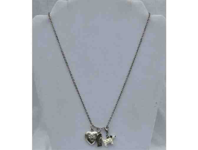 Silver Tone Pendant Charm Necklace with Three Interchangable Charms