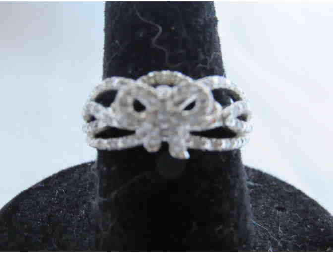 Victoria Wieck Simulated Diamond Silver Bowtie Ring Size 6 - Photo 2