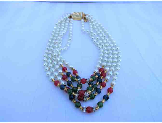 Vintage Ellelle Italy 5 Strand Necklace - Photo 2