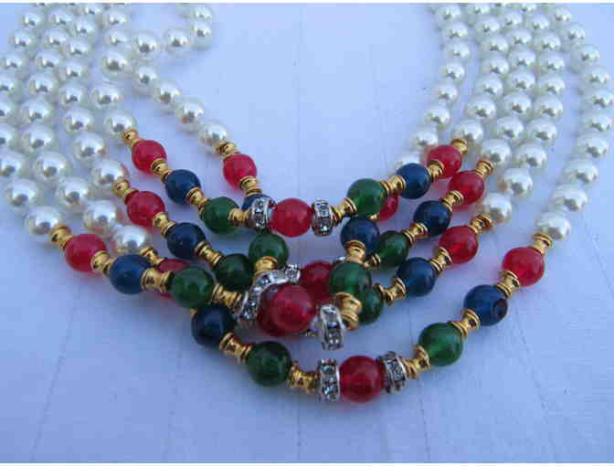 Vintage Ellelle Italy 5 Strand Necklace - Photo 3