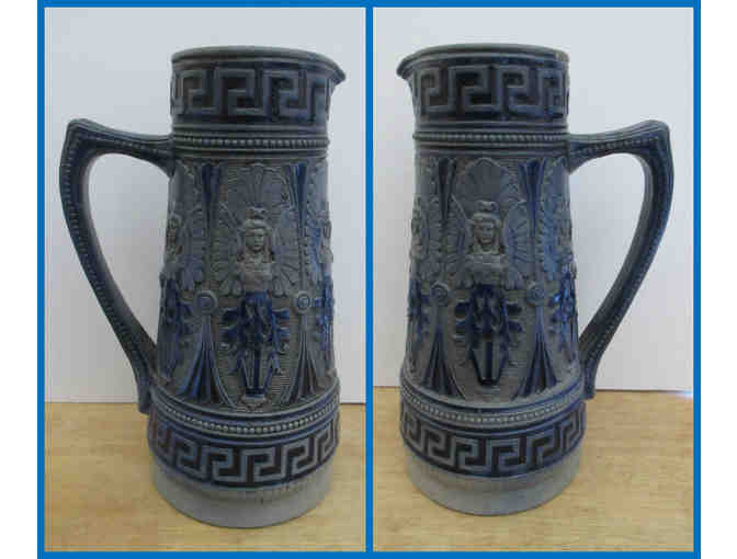 Pitcher - Blue and Gray Mayan Theme