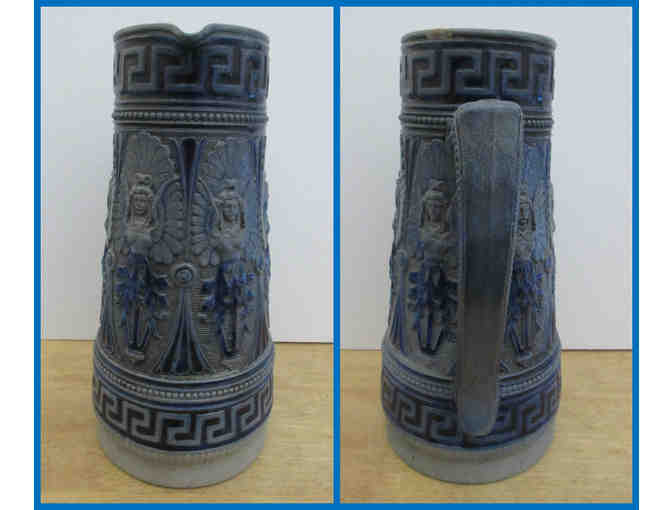 Pitcher - Blue and Gray Mayan Theme