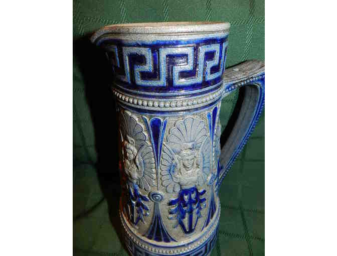 Pitcher - Blue and Gray Mayan Theme