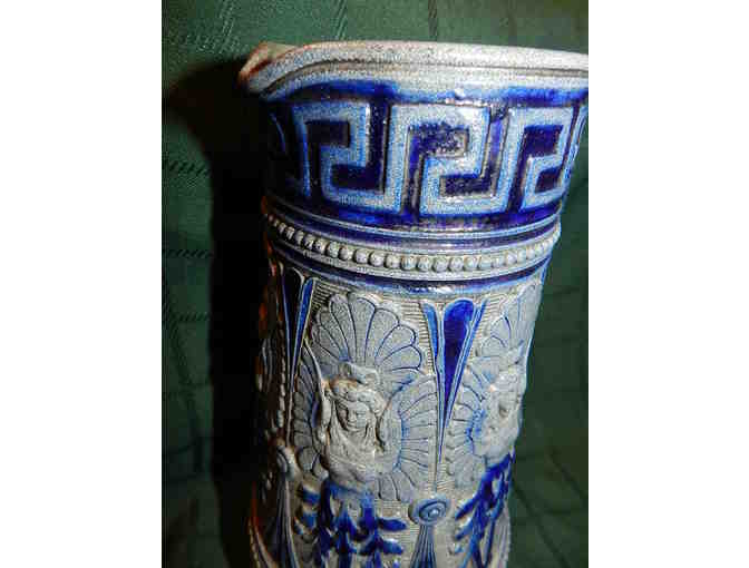 Pitcher - Blue and Gray Mayan Theme