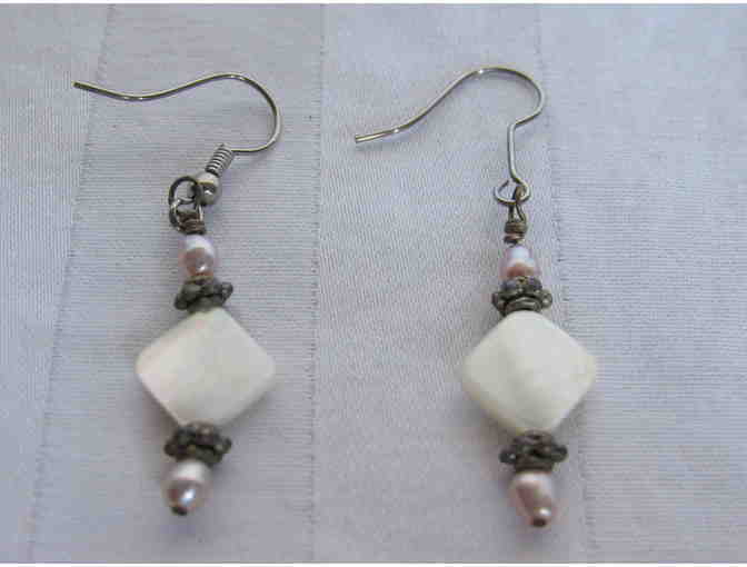 Mother of Pearl and Fresh Water Pearl Drop Earrings