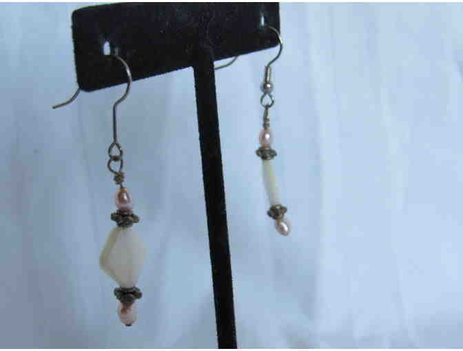 Mother of Pearl and Fresh Water Pearl Drop Earrings