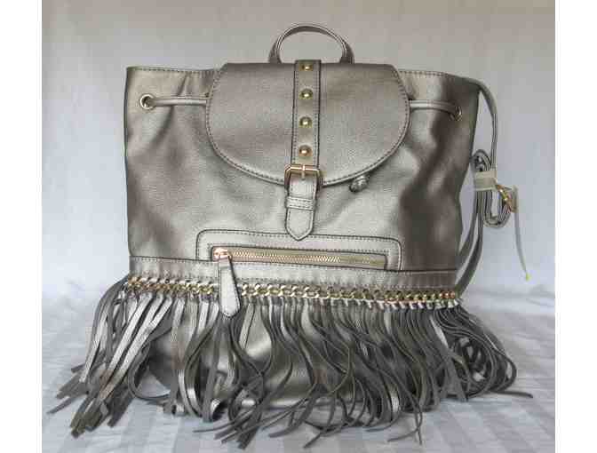 Pewter Fringe Studded Backpack MKF Collection by Mia K. Farrow