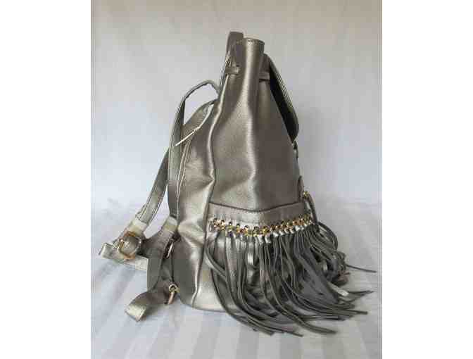 Pewter Fringe Studded Backpack MKF Collection by Mia K. Farrow