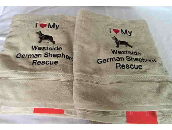 I Heart My German Shepherd Bath Sheet - Sandalwood