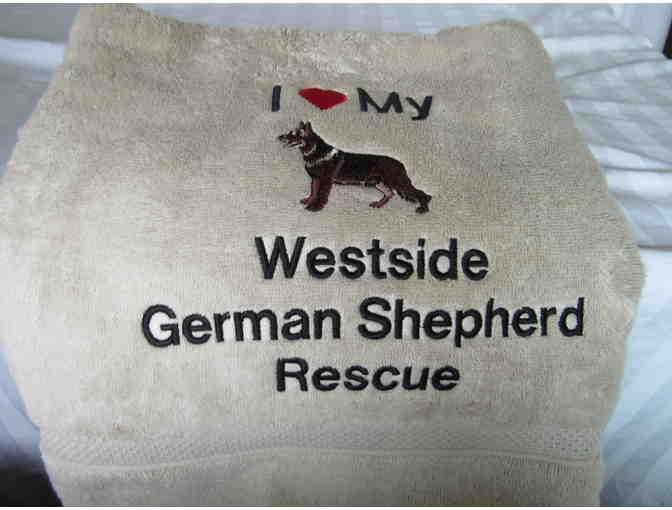 I Heart My German Shepherd Bath Sheet - Sandalwood