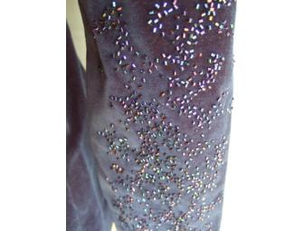 Decolette Velvet Blazer with beaded Sleeves - Size XS