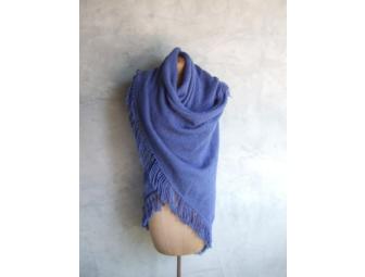 Handmade blue Schal - 100% Alpaca Wool