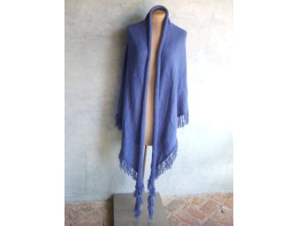 Handmade blue Schal - 100% Alpaca Wool