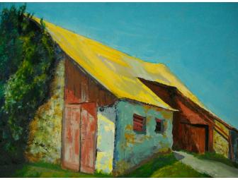 Yellow Roof Giclee Canvas Print by Sherry McVickar