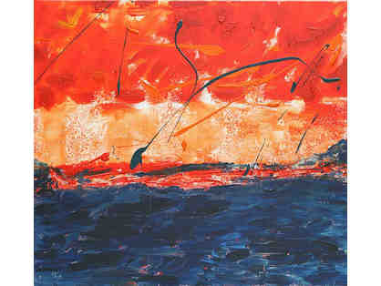 00 - LAVA SEA Original Painting By Sandra Menant - Acrylic, Salt, Varnish On Canvas