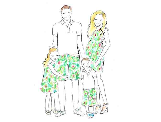Custom Family Watercolor Portrait by Lacee Swan