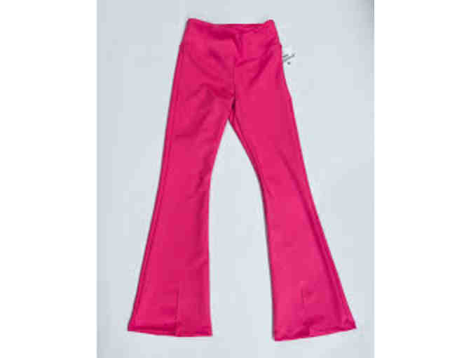 SLS Clothing - White Tee/Pink Flare Legging Set (L/12) - Photo 1