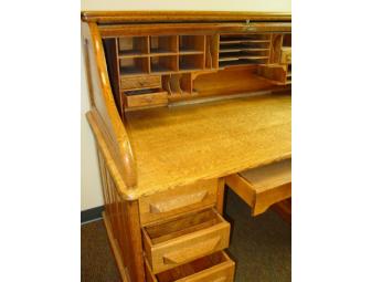 Antique American, Tull & Gibbs Oak S-Roll Top Desk