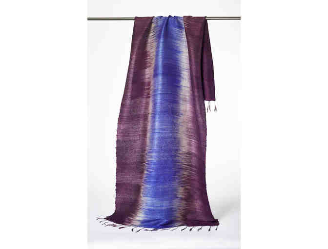 Silk scarf - rose, inky blue with cream