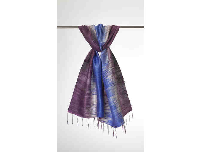 Silk scarf - rose, inky blue with cream