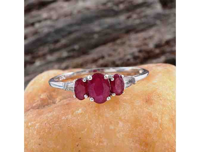Ruby Ring with White Topaz Accents