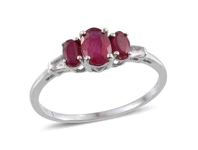 Ruby Ring with White Topaz Accents