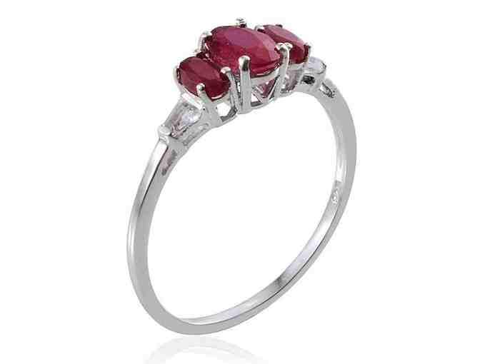Ruby Ring with White Topaz Accents