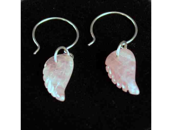 Rose Quartz Wing Earrings