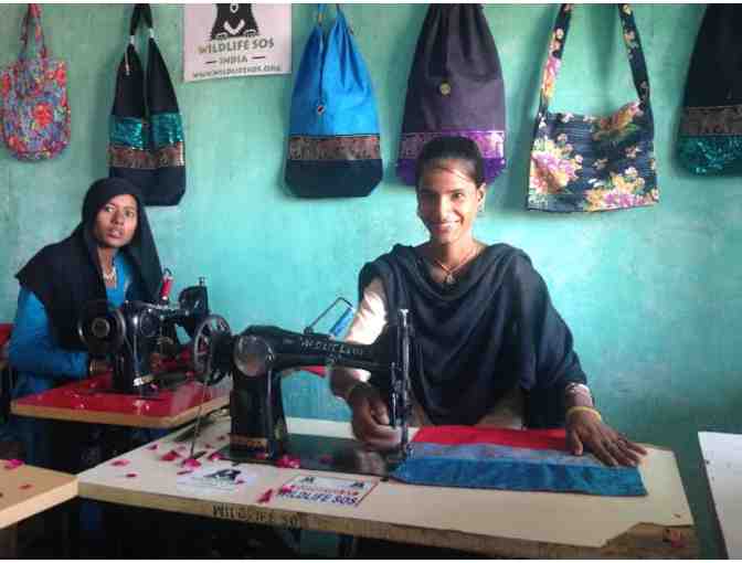Small patchwork purses and keychain handmade by Kalandar women