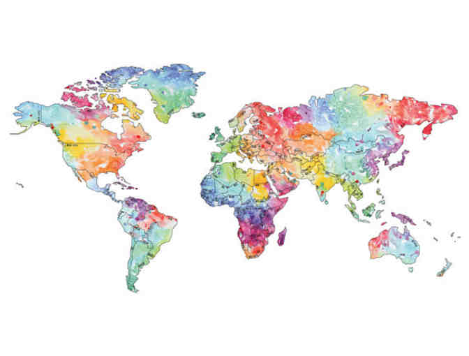 Handmade World Scratch Map by Kristin Douglas